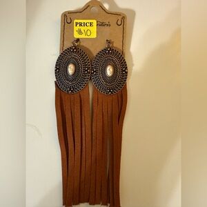 Brown Fringe Earrings